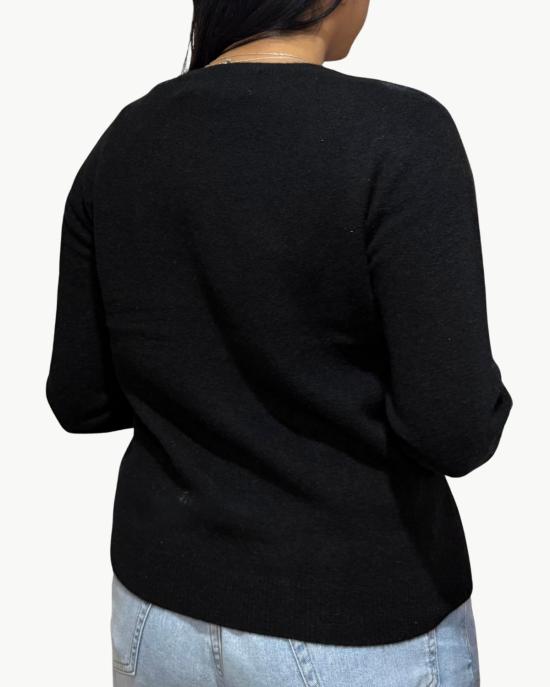  아이 스톨 마이 보이프렌즈 셔츠 스웨터 남자친구 셔츠를 훔쳤어요 레드하트 X 캐시미어  블랙 - I STOLE MY BOYFRIEND'S SHIRT