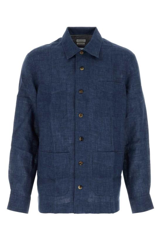 26SS 브루넬로 쿠치넬리 긴팔 셔츠 MF6300648 C018 Blue