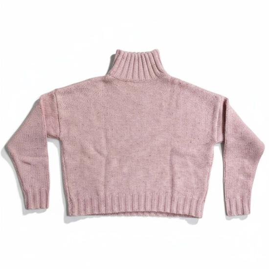  어텀 캐시미어 터틀넥 가을 캐시미어 박시 청키 모크  핑크베리 - AUTUMN CASHMERE