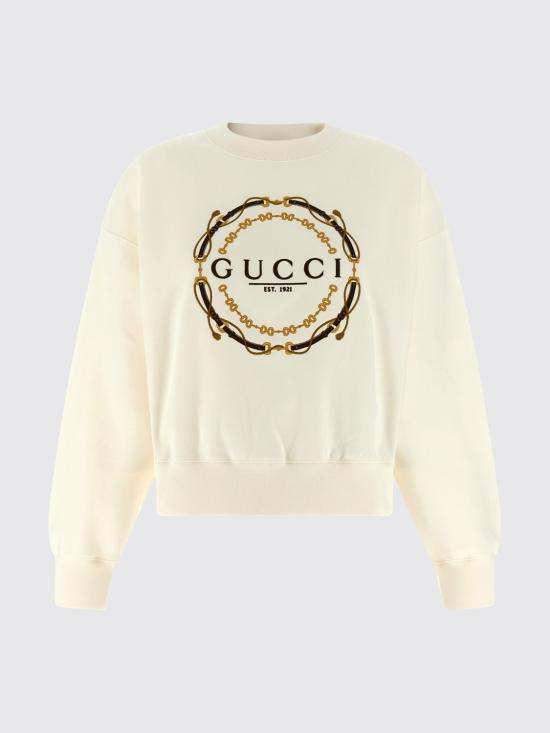 26SS 구찌 프린트 디테일 코튼 저지 스웨트셔츠 837931XJHQV 9733 Yellow Cream - GUCCI