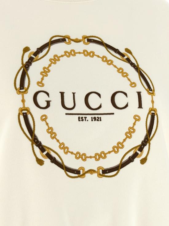 26SS 구찌 프린트 디테일 코튼 저지 스웨트셔츠 837931XJHQV 9733 Yellow Cream - GUCCI