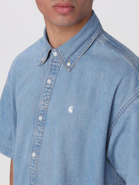 26SS 칼하트 WIP 숏슬리브 루카스 셔츠 I034575 0135 Gnawed Blue - CARHARTT WIP