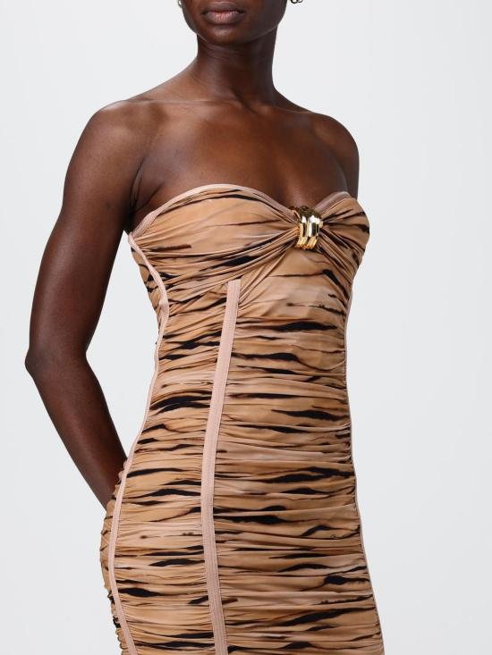 26SS 엘리자베타프랜치 롱 원피스 AB94562E2 470 Camel - ELISABETTA FRANCHI