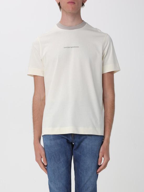 26SS 엠포리오 아르마니 반팔 티셔츠 EM005257AF13715 U1055 Yellow Cream