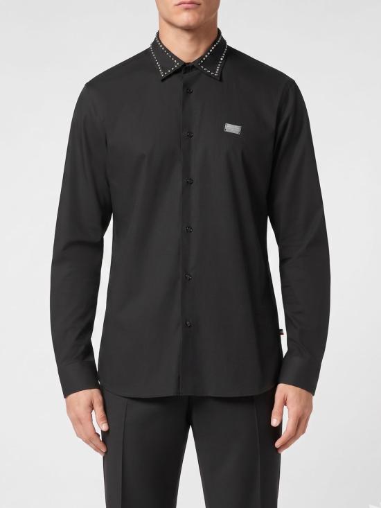 26SS 필립 플레인 긴팔 셔츠 AADCMRP2211PTE003N 02 Black