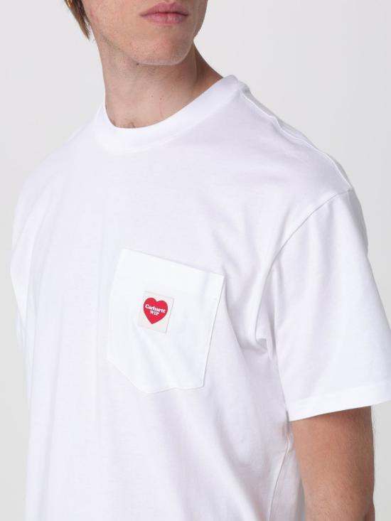 26SS 칼하트 WIP 포켓 하트 티셔츠 I032128 1WZXX White 1 - CARHARTT WIP