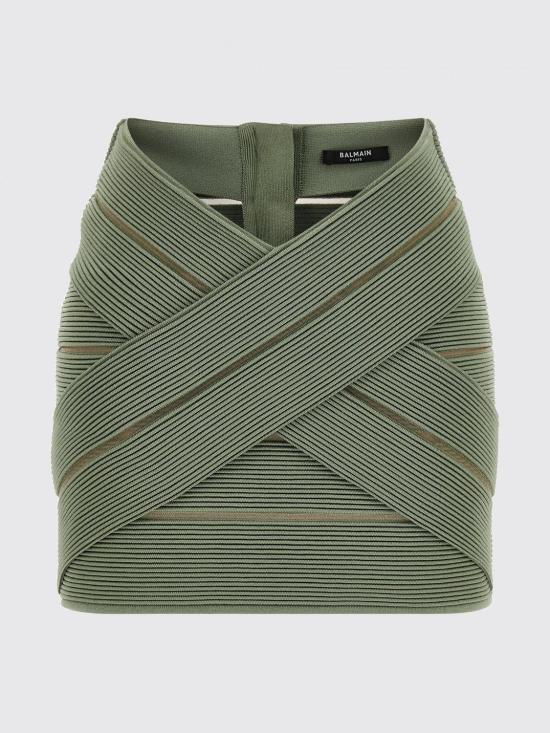 26SS 발망 스커트 GF0LBB48KJ75 7EU Green - BALMAIN