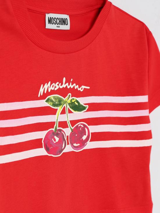 26SS [키즈] 모스키노 티셔츠 HDM06YLAA02 50109 Red - MOSCHINO