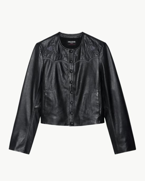  자딕앤볼테르 바이커 자켓 Zadig & Voltaire Luxi 가죽  블랙