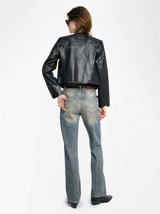  자딕앤볼테르 바이커 자켓 Zadig & Voltaire Luxi 가죽  블랙 - ZADIG & VOLTAIRE