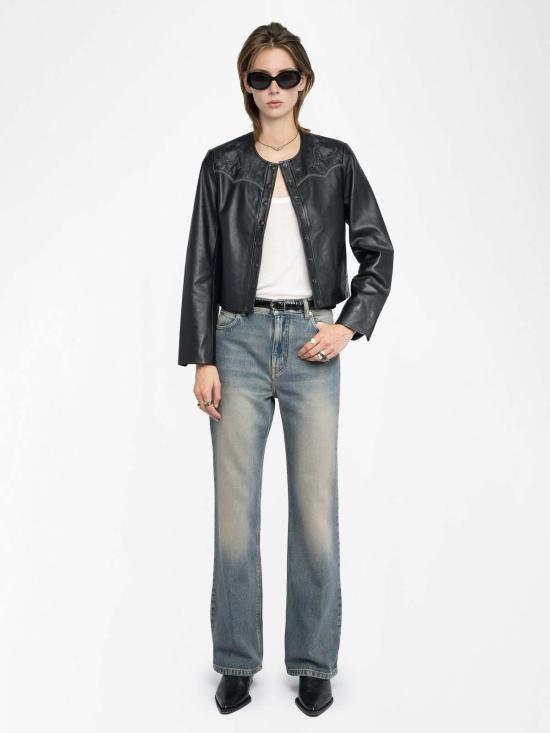  자딕앤볼테르 바이커 자켓 Zadig & Voltaire Luxi 가죽  블랙 - ZADIG & VOLTAIRE