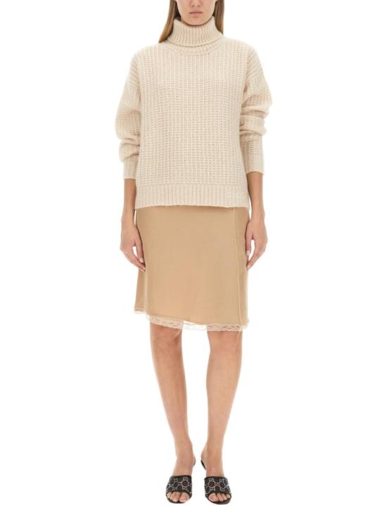  구찌 실크 쉬폰 레이스 트림 스커트 760549 XUAI05735 Neutrals - GUCCI