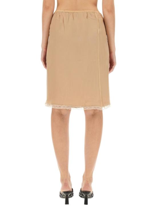  구찌 실크 쉬폰 레이스 트림 스커트 760549 XUAI05735 Neutrals - GUCCI