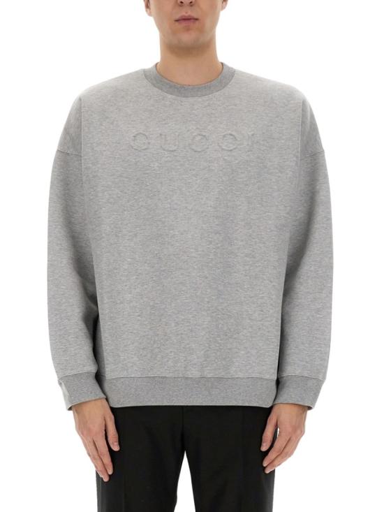  구찌 엠보싱 코튼 저지 스웨트 셔츠 817263 XJG2E1056 Grey