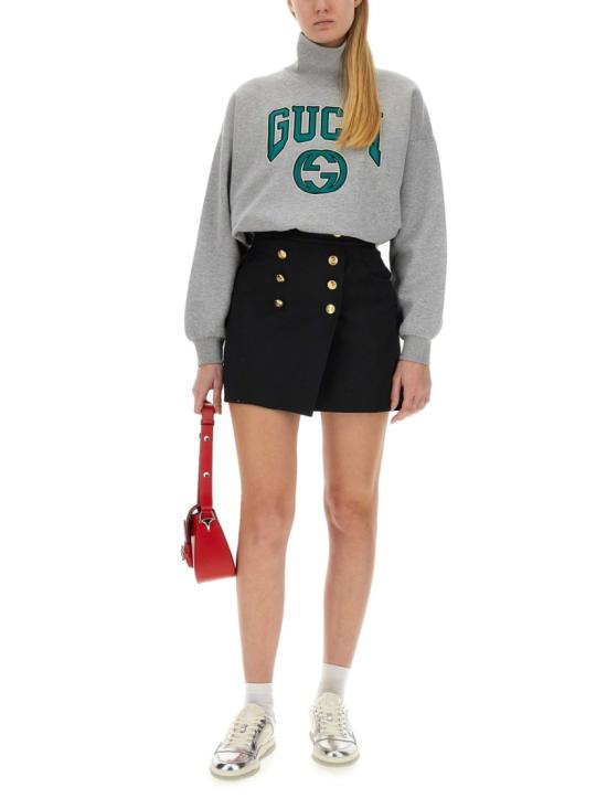  구찌 저지 자수 스웨트셔츠 760367 XJF0Q1192 Grey - GUCCI