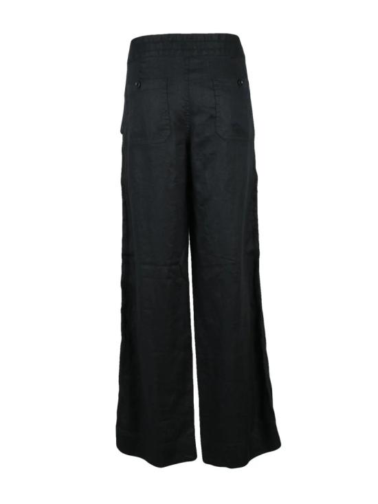 25SS 랄프 로렌 스트레이트 팬츠 로렌  린넨  컴포트 핏 - 블랙 - RALPH LAUREN