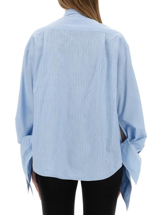  발렌시아가 노티드 커프 블라우스 830990 TSO253965 Blue - BALENCIAGA