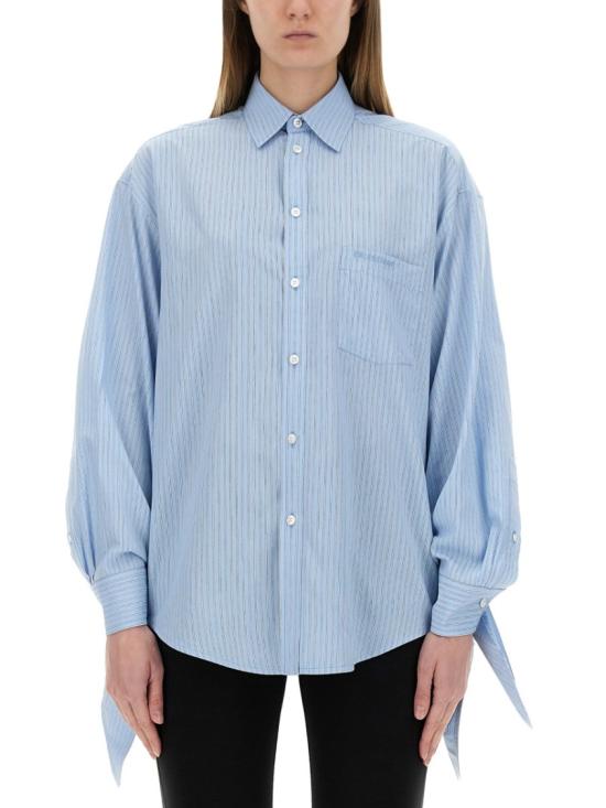  발렌시아가 노티드 커프 블라우스 830990 TSO253965 Blue