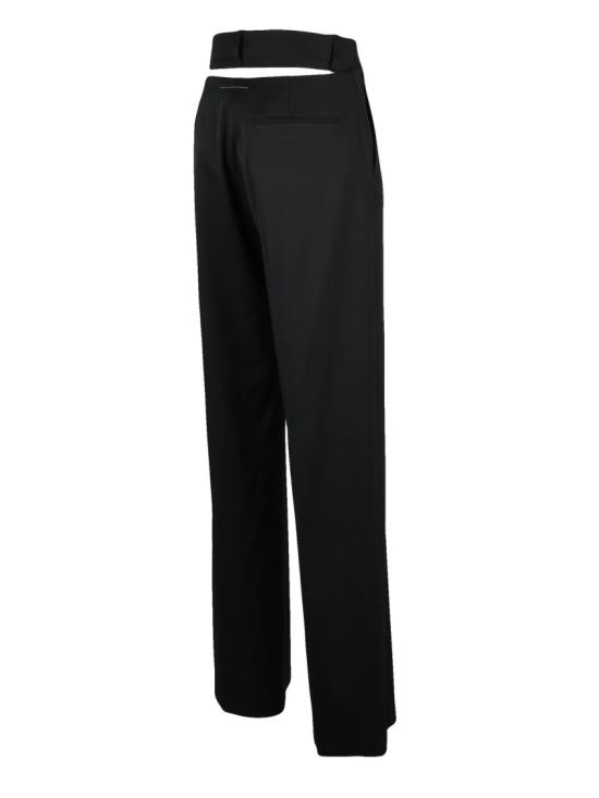 25SS MM6 메종마르지엘라 스트레이트 팬츠 메종 마르지엘라 여성용 바지 (MM6) - 블랙 - MM6 MAISON MARGIELA