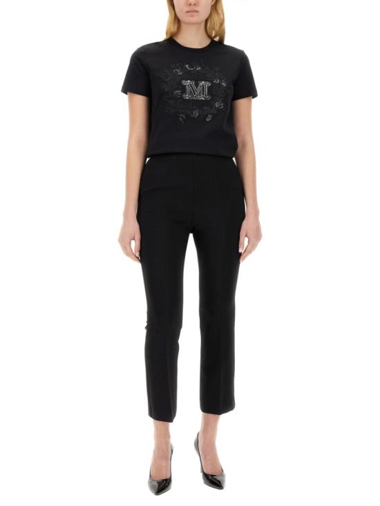  막스마라 네페타 울 블렌드 크레이프 팬츠 2411131081600 508003 Black - MAX MARA