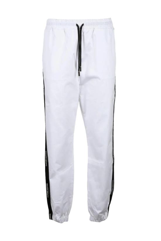  Costume National C. 트레이닝/조거 팬츠 옆면에 대비되는 줄무늬가 있는 편안한 핏의 흰색 조거