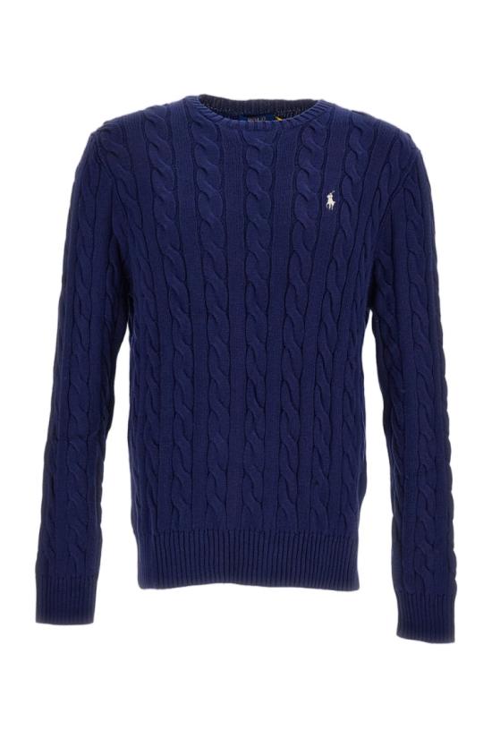 26SS 폴로 랄프로렌 로고 자수 케이블 니트 스웨터 710775885536BRIGHTNAVY Blue