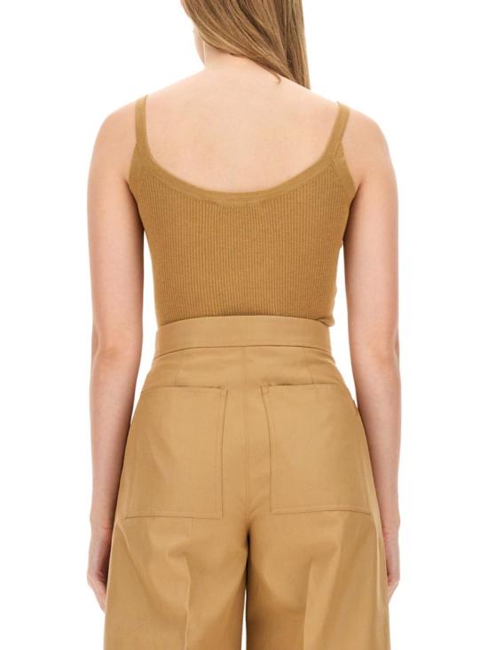  막스마라 갈루라 캐시미어&실크 리브 슬리브리스 탑 2421366091600 035003 Brown - MAX MARA