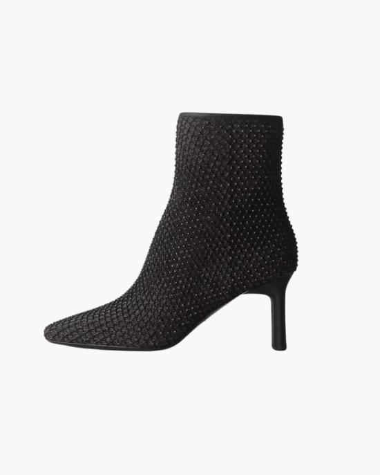  랙앤본 부츠 Rag & Bone Aja Diamante Mesh Boot Black Denim - RAG & BONE
