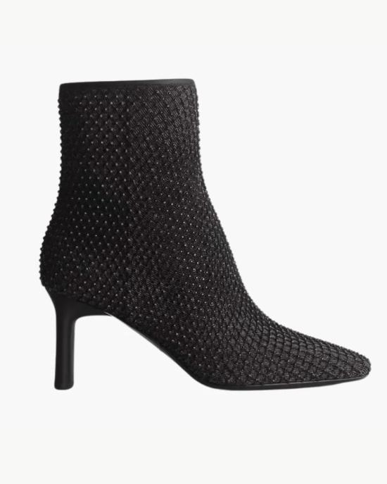  랙앤본 부츠 Rag & Bone Aja Diamante Mesh Boot Black Denim