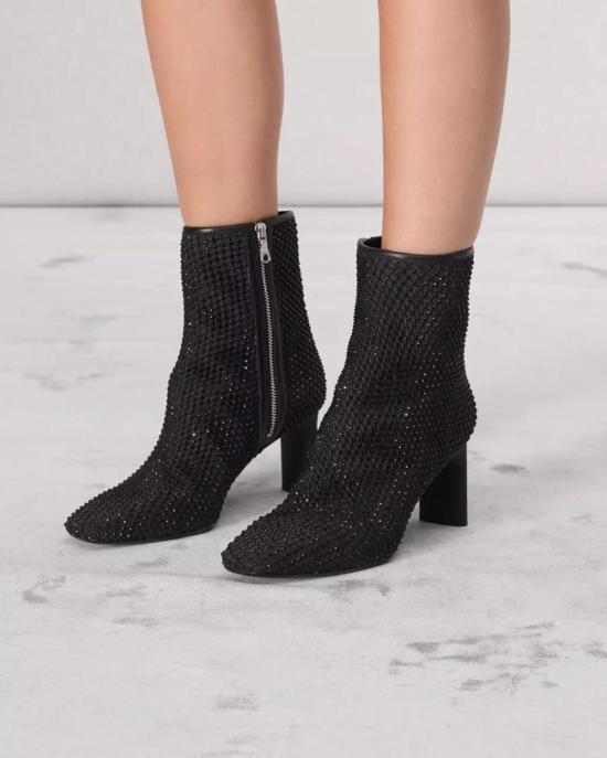  랙앤본 부츠 Rag & Bone Aja Diamante Mesh Boot Black Denim - RAG & BONE