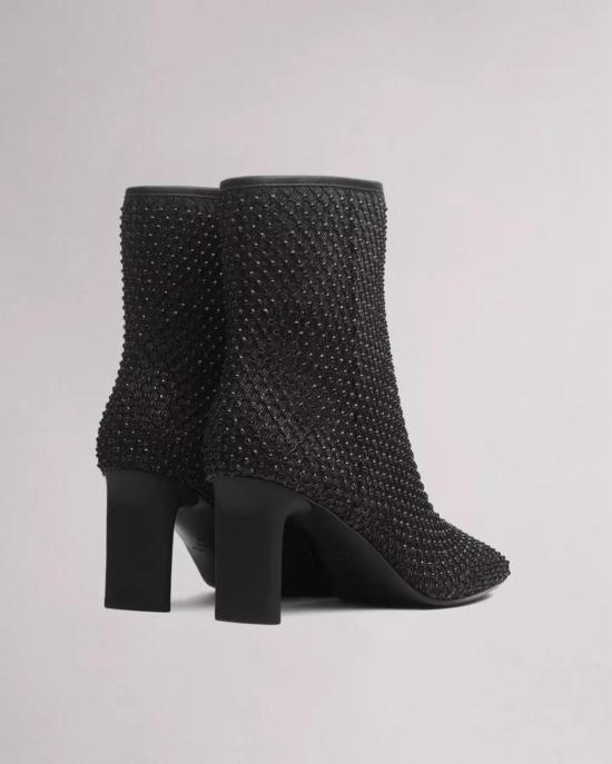  랙앤본 부츠 Rag & Bone Aja Diamante Mesh Boot Black Denim - RAG & BONE