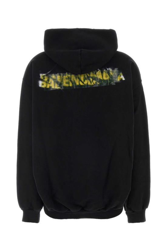 26SS 발렌시아가 후드 티셔츠 871716TUVI8 1000 Black - BALENCIAGA