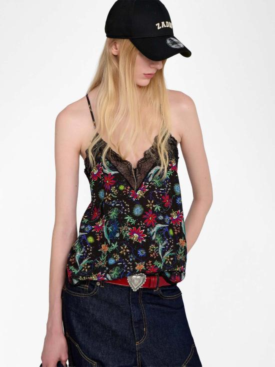  자딕앤볼테르 캐미솔 Zadig & Voltaire Christy Soft Virgin Garden  Encre - ZADIG & VOLTAIRE