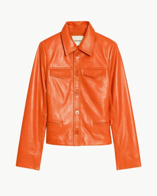  자딕앤볼테르 자켓 Zadig & Voltaire Liam 가죽  탠저린