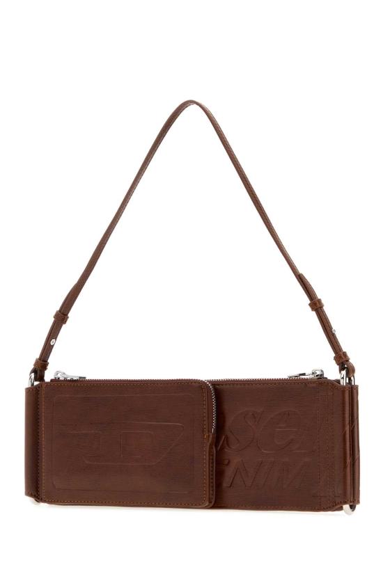 26SS 디젤 플래그-D 모듈러 로고 엠보스드 숄더백 X10713P8822 T2618 Brown - DIESEL