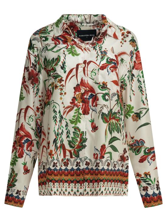 26FW 사만다 성 블라우스 CAMICIA PIGIAMAASIAN BOTANICWHITE White
