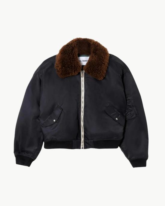  리던 봄버 자켓 Re/Done Shrunken Bomber Black