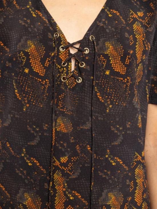  자딕앤볼테르 반팔 티셔츠 Zadig & Voltaire Terzo Python 탑 블랙 - ZADIG & VOLTAIRE