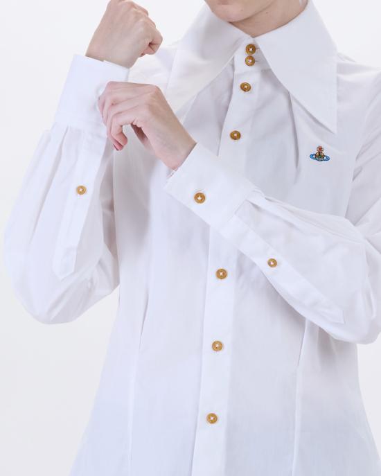 26SS 비비안웨스트우드 ORB 로고 코튼 셔츠 비비안웨스트우드 15010060 w009q A401 white BIANCO - VIVIENNE WESTWOOD