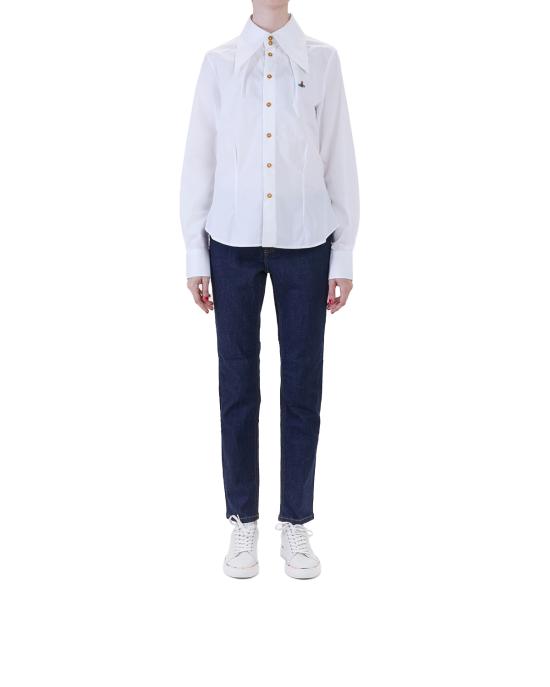 26SS 비비안웨스트우드 ORB 로고 코튼 셔츠 비비안웨스트우드 15010060 w009q A401 white BIANCO - VIVIENNE WESTWOOD