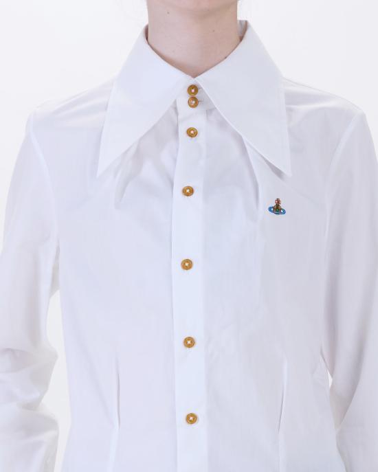 26SS 비비안웨스트우드 ORB 로고 코튼 셔츠 비비안웨스트우드 15010060 w009q A401 white BIANCO - VIVIENNE WESTWOOD