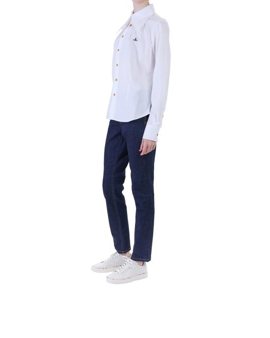 26SS 비비안웨스트우드 ORB 로고 코튼 셔츠 비비안웨스트우드 15010060 w009q A401 white BIANCO - VIVIENNE WESTWOOD