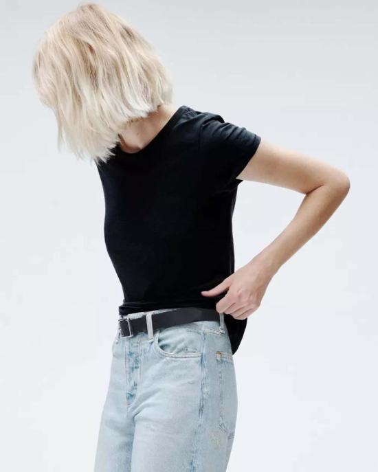  랙앤본 반팔 티셔츠 Rag & Bone The Slub Tee 블랙 - RAG & BONE