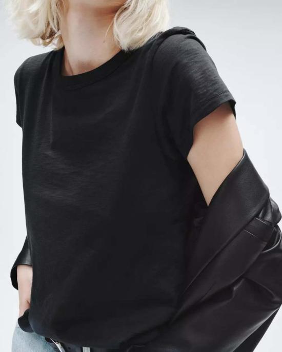  랙앤본 반팔 티셔츠 Rag & Bone The Slub Tee 블랙 - RAG & BONE