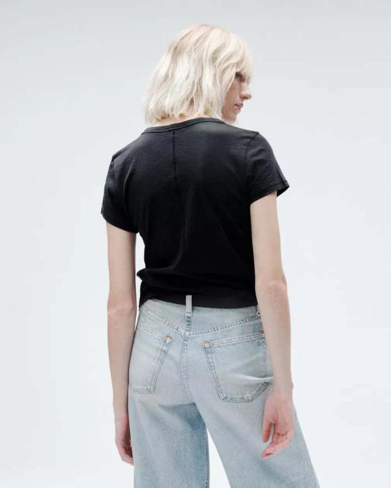  랙앤본 반팔 티셔츠 Rag & Bone The Slub Tee 블랙 - RAG & BONE