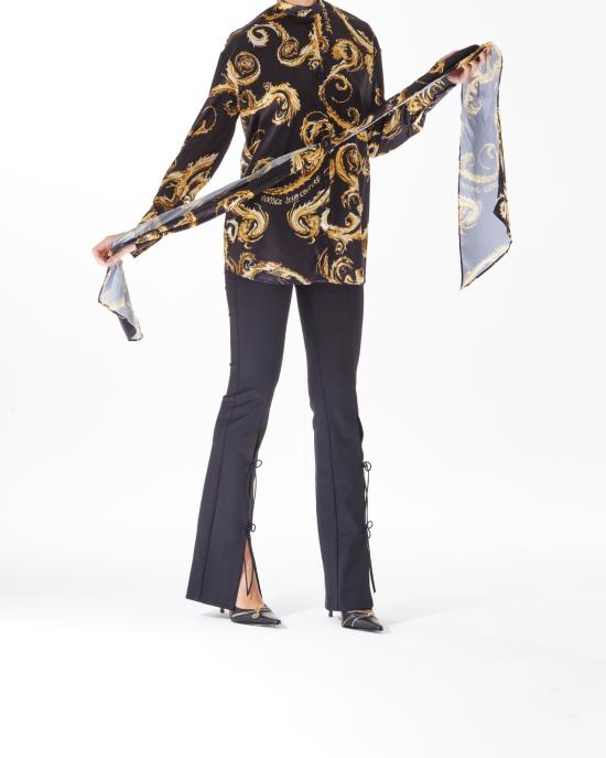  베르사체 보우 타이 바로코 실크 셔츠 77HAL200 NS520 G89 black gold - VERSACE