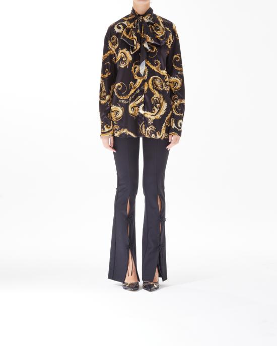  베르사체 보우 타이 바로코 실크 셔츠 77HAL200 NS520 G89 black gold - VERSACE