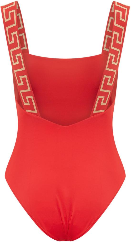 26SS 베르사체 그레카 보더 원피스 스윔수트 ABD010981A11119A1203 RED - VERSACE