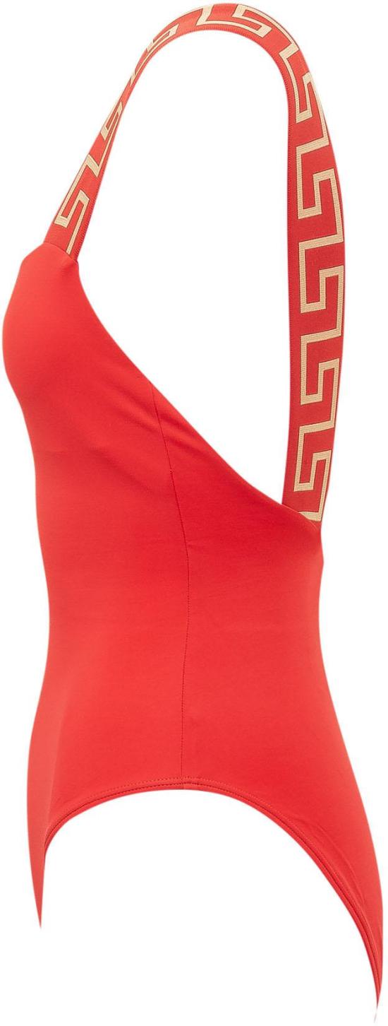 26SS 베르사체 그레카 보더 원피스 스윔수트 ABD010981A11119A1203 RED - VERSACE