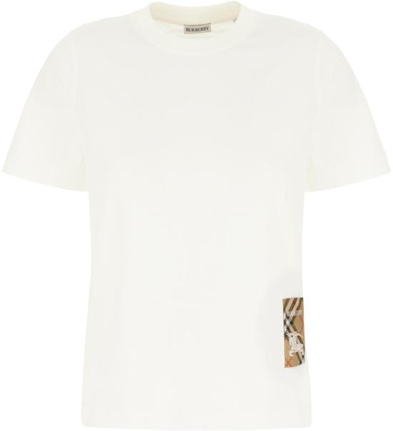 26SS 버버리 체크 라벨 티셔츠 8104886B7078 WHITE